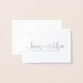 Carte Dorée Proposition Bridesmaid | Elégant Argent Confetti (Devant avec enveloppe)