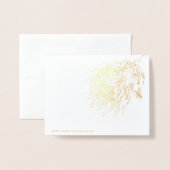 CARTE DORÉE PROTÉA OR & BLANC ÉLÉGANT (Derrière avec enveloppe)