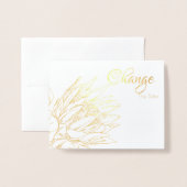 CARTE DORÉE PROTÉA OR & BLANC ÉLÉGANT (Devant avec enveloppe)