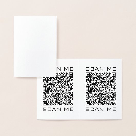 Carte Dorée QR Code Info Scan Me Texte Votre Design Moderne (Affichage)