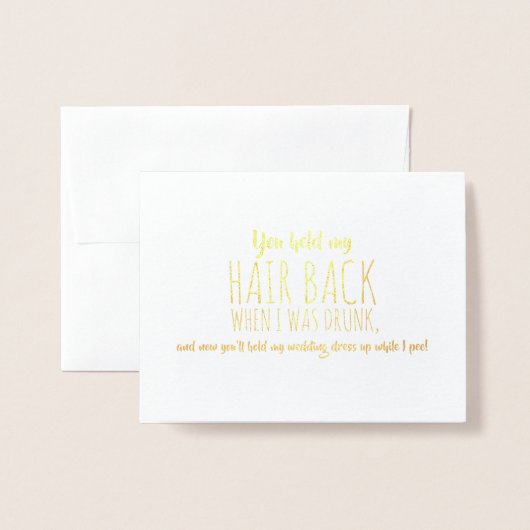 Carte Dorée Quand J'Étais Couché - Drôle Proposition De Femme (Devant avec enveloppe)