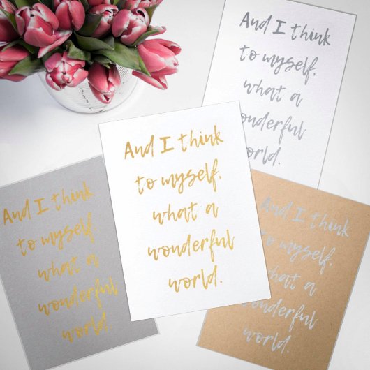 Carte Dorée Quel monde merveilleux