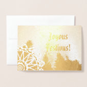 Carte Dorée Quête Festivus Joyeuse sur Réel (Devant avec enveloppe)