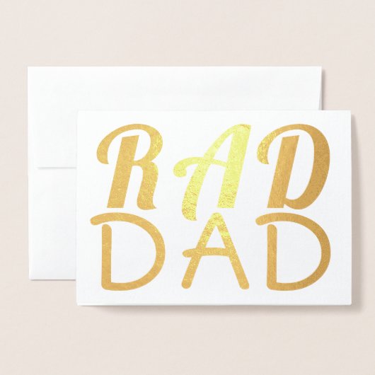 Carte Dorée RAD DAD | Real Gold Foil | Texte personnalisé (Devant avec enveloppe)