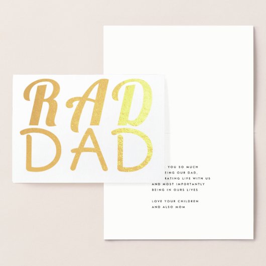 Carte Dorée RAD DAD | Real Gold Foil | Texte personnalisé (Affichage)