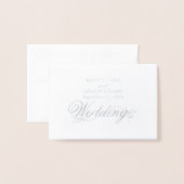 Carte Dorée Real Silver Foil Luxe Mariage Place Card (Derrière avec enveloppe)
