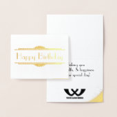 Carte Dorée Reconnaissance universelle de l'anniversaire de l' (Affichage)