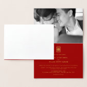 Carte Dorée Rectangle classique Double Bonheur Mariage chinois (Affichage)