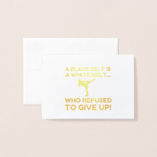 CARTE DORÉE REFUSAL NOIR BELT (Devant avec enveloppe)