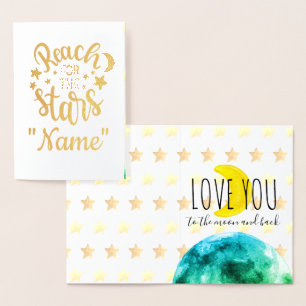 Carte Dorée Rejoignez les étoiles, aimez-vous la lune et retou