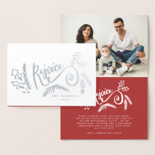 Carte Dorée Réjouissez-vous de Noël multi photo