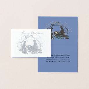 Carte Dorée Religieux Saint Bébé Jésus Nativité de Noël