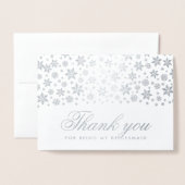 Carte Dorée Remerciement de Mariage d'Hiver Demoiselle d'Honne (Devant avec enveloppe)