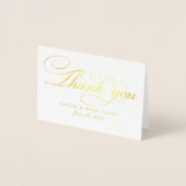 Carte Dorée Remerciement de photo de monogramme de script d'or (Devant)
