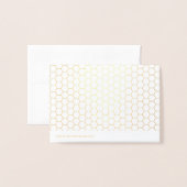 Carte Dorée Remerciement élégant Typographie géométrique feuil (Derrière avec enveloppe)