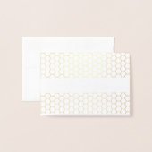 Carte Dorée Remerciement élégant Typographie géométrique feuil (Devant avec enveloppe)