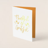 Carte Dorée Remerciements à des feuilles de la vigne reconnais (Devant)