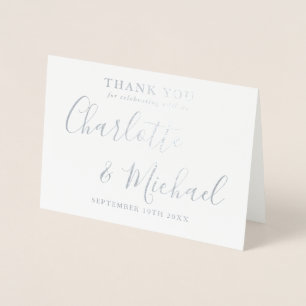 Carte Dorée Remerciements de mariage élégants à signature