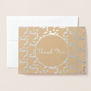 Carte Dorée Remerciements de mariage Olives Moderne Argent