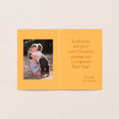 Carte Dorée Renard de Noël avec photo à l'intérieur (Intérieur)