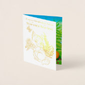 Carte Dorée renard et papillon (Devant)