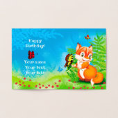 Carte Dorée renard et papillon (Intérieur)