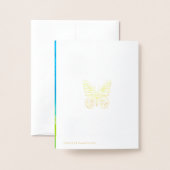 Carte Dorée renard et papillon (Derrière avec enveloppe)