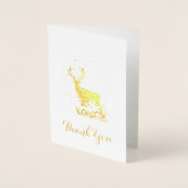 Carte Dorée Renne rustique de style boho à l'intérieur d'une c (Devant)