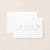Carte Dorée Réponse de mariage formelle argent II gris (Devant avec enveloppe)