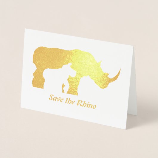 Carte Dorée Rhino noir et blanc (Devant)