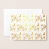 Carte Dorée Rocket Pop Fireworks Popsicle Juillet 4 Fête (Devant avec enveloppe)