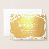 Carte Dorée Rose bleu Sapphire Merci or Mariage photo (Devant avec enveloppe)