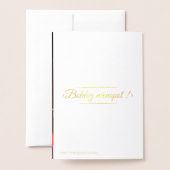 Carte Dorée Rose rose photo - Hongrois nom jour- luxe (Derrière avec enveloppe)