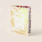 Carte Dorée Roses Gold Foil et Mariage de coeur (Devant)