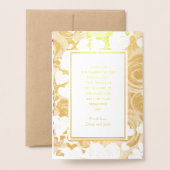 Carte Dorée Roses Gold Foil et Mariage de coeur (Derrière avec enveloppe)