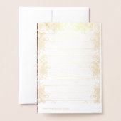 Carte Dorée Roses rustiques et violets personnalisés (Derrière avec enveloppe)