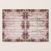 Carte Dorée Roses rustiques et violets personnalisés (Intérieur)