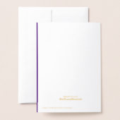 Carte Dorée Rosh Hashanah Jour de l'An juif Bénédiction de l'o (Derrière avec enveloppe)