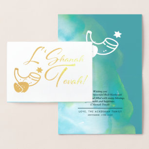 Carte Dorée Rosh Hashanah   Luxe du Nouvel An juif