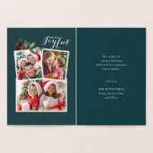 Carte Dorée Rouge moderne JOYFUL Rouge Berry Vert Photo Chic (Intérieur)