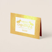 Carte Dorée Rouge or blanc Joyeux Noël & Bonne Année (Devant)