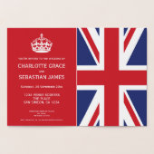 Carte Dorée Royaume-Uni Union Jack Mariage britannique Thème (Intérieur)