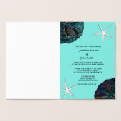 Carte Dorée Sable Dollar Coquillages Abstraits Plage Mariage T (Intérieur)