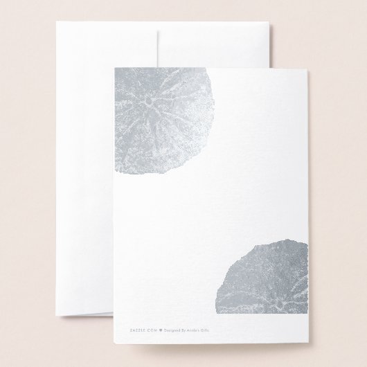 Carte Dorée Sable Dollar Coquillages Abstraits Plage Mariage T (Derrière avec enveloppe)