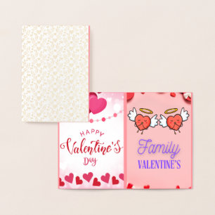 Carte Dorée Saint-Valentin en famille