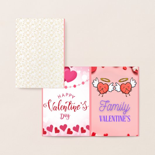 Carte Dorée Saint-Valentin en famille (Affichage)
