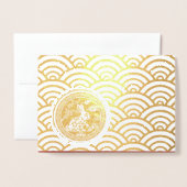 Carte Dorée Salutation de l'année chinoise de lapin dans la RF (Devant avec enveloppe)