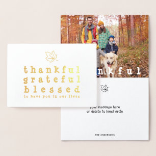 Carte Dorée Salutation Foil Thanksgiving