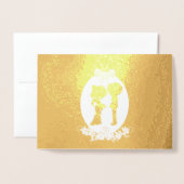 Carte Dorée Salutations à cinquante ans Anniversaire d'or 50 (Devant avec enveloppe)