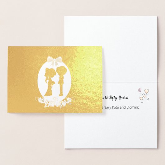 Carte Dorée Salutations à cinquante ans Anniversaire d'or 50 (Affichage)